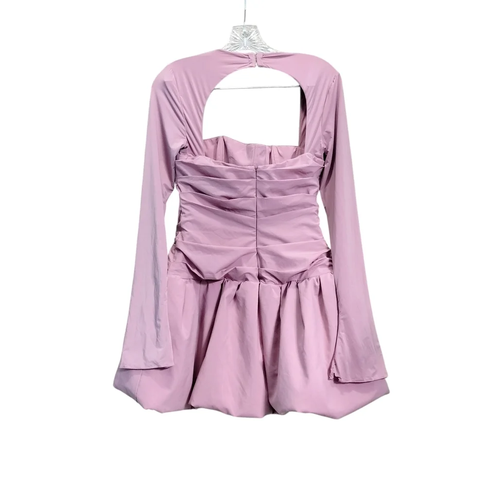 Oh Polly Viola Long Sleeve Bubble Hem Mini Dress Mauve Pink | Size 12 / US 8 | C